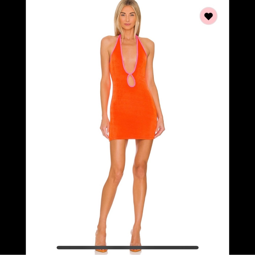 SUPERDOWN Orange Halterneck Mini Dress